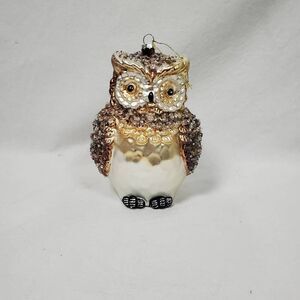 Robert Stanley Large Owl Ornament Blown Glass 7.5